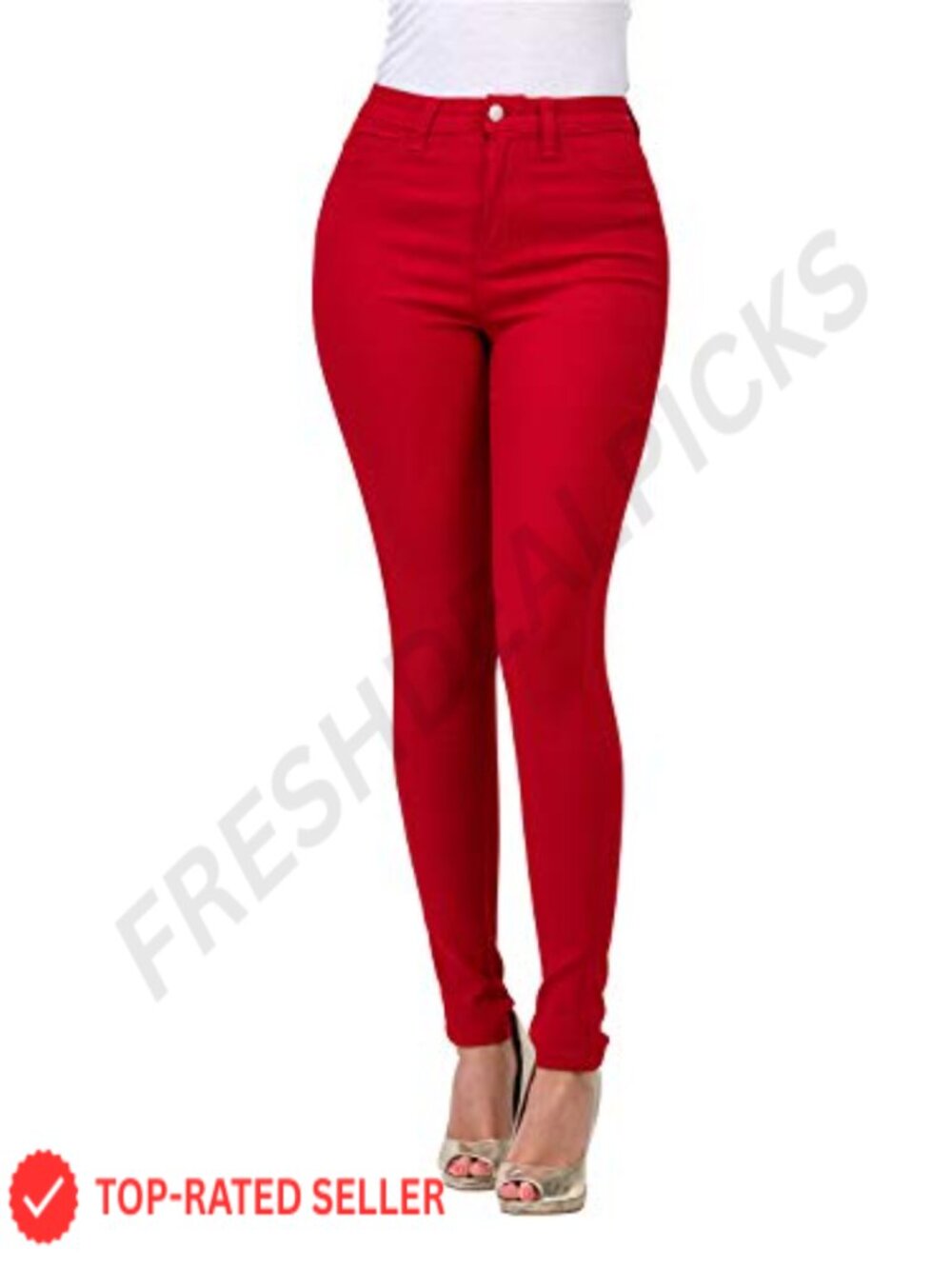 Women's High Rise Skinny Jeans Cotton Polyester Spandex Stretch Distressed